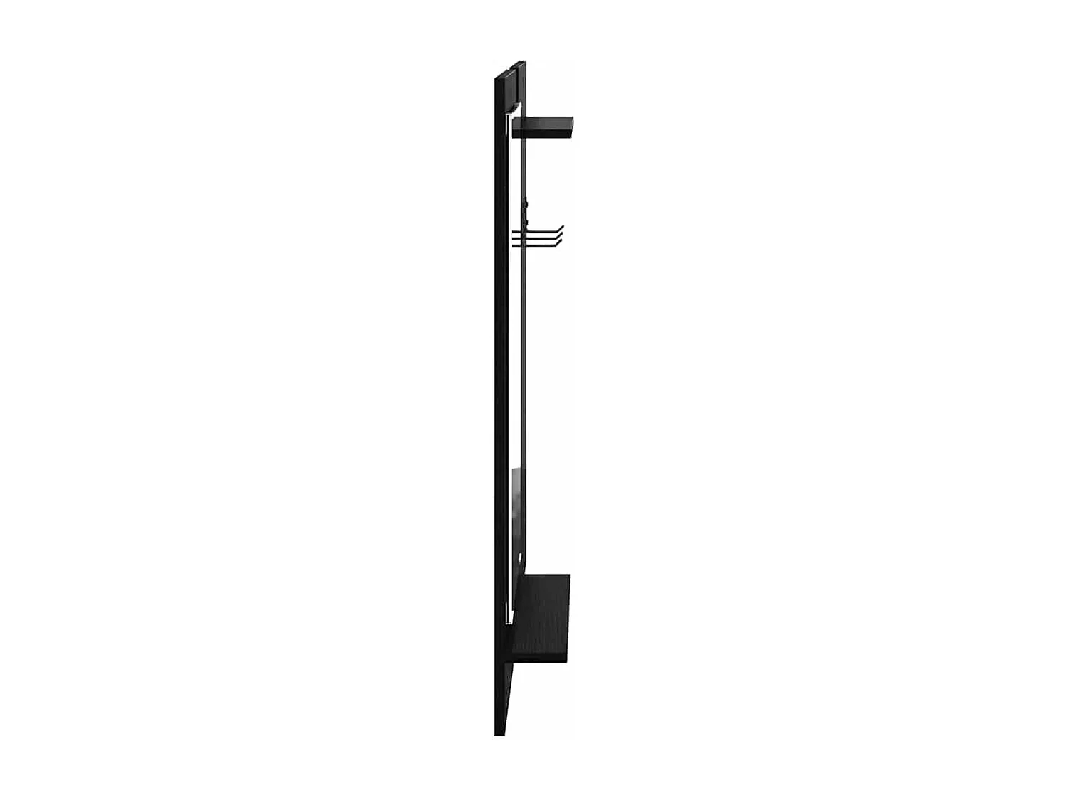 Wandkapstok met plank Zwart eiken 70 x 10 x 90 cm