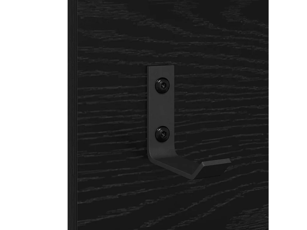Wandkapstok met plank Zwart eiken 70 x 10 x 90 cm