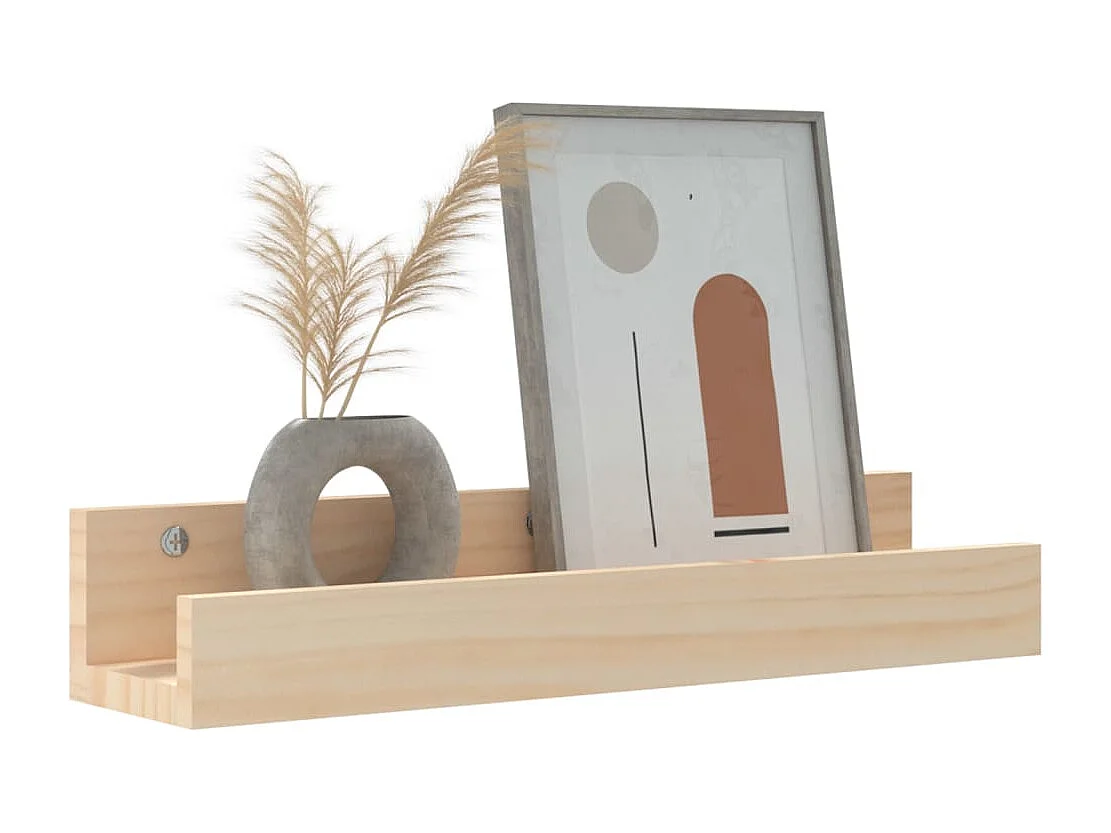 Mensole da parete 2 pezzi 50x12x9 cm Legno massello di pino