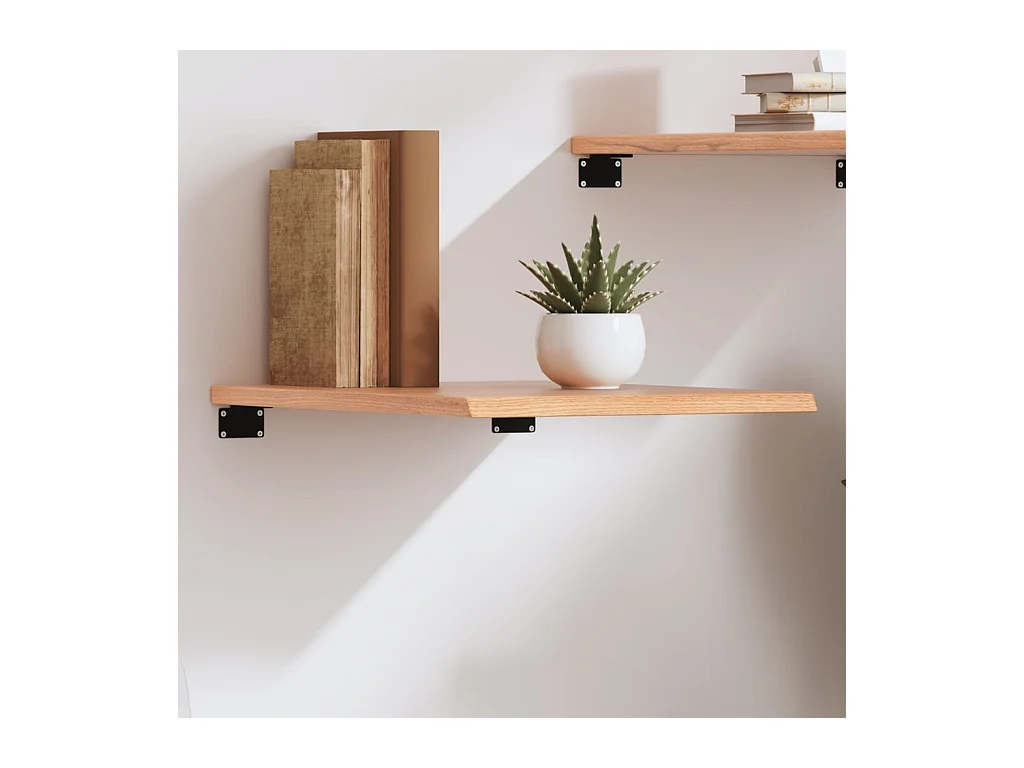 Étagère murale marron clair 40x50x2 cm bois chêne massif traité