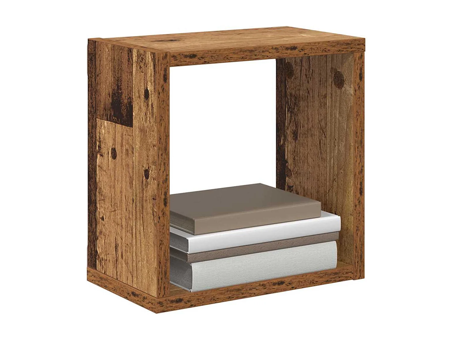 Étagères murales avec étagère 2 pcs Bois ancien 26 x 15 x 26 cm