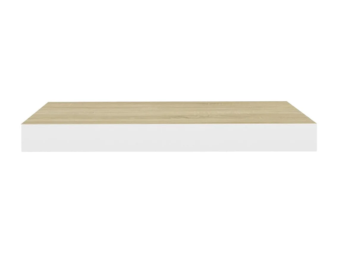 Estante flotante de pared roble y blanco 50x23x3,8 cm MDF