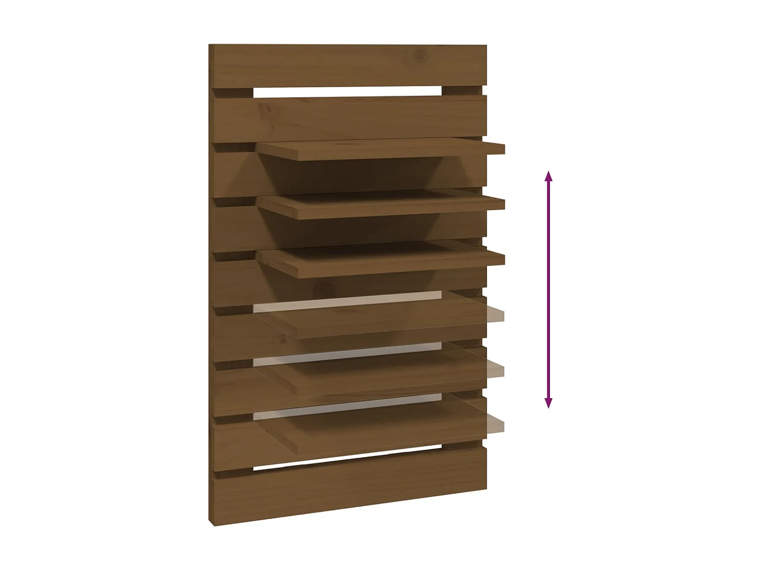 Étagères de chevet murales 2 pcs Marron miel Bois de pin massif