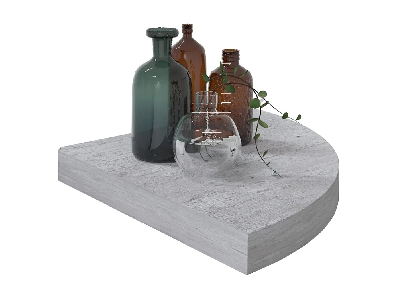 Estantería esquinera de pared de hormigón gris 35x35x3,8 cm MDF