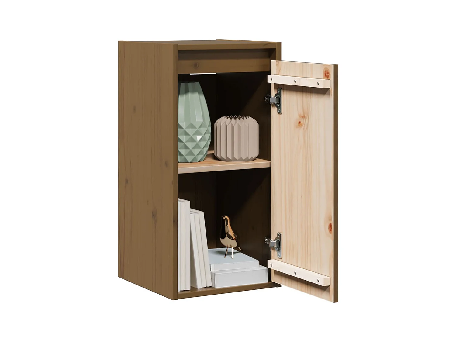 armarios de pared marrón miel de 30 x 30 x 60 cm de madera maciza de pino.