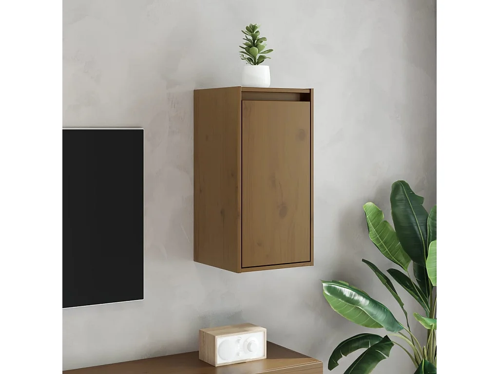 Armoires murales 2pcs Marron miel 30x30x60cm Bois de pin massif