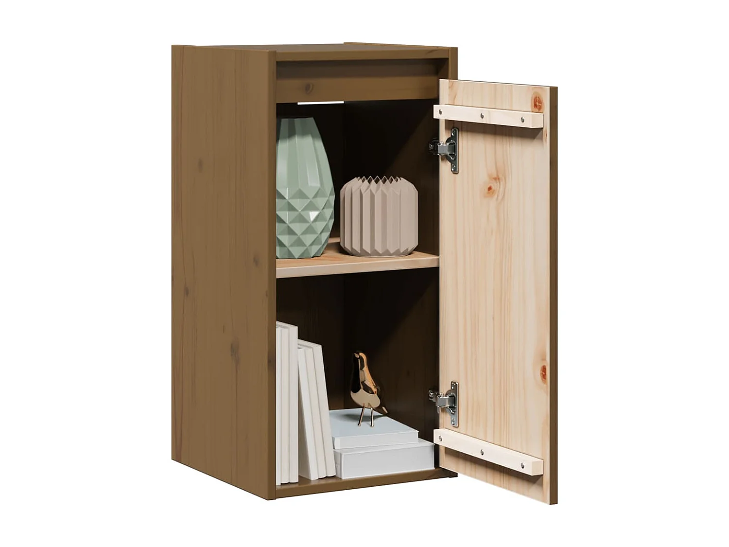 Armoires murales 2pcs Marron miel 30x30x60cm Bois de pin massif