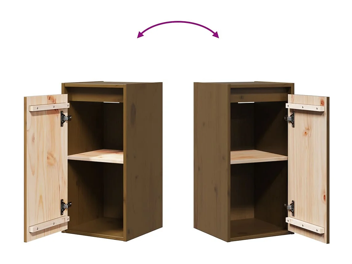 Armoires murales 2pcs Marron miel 30x30x60cm Bois de pin massif