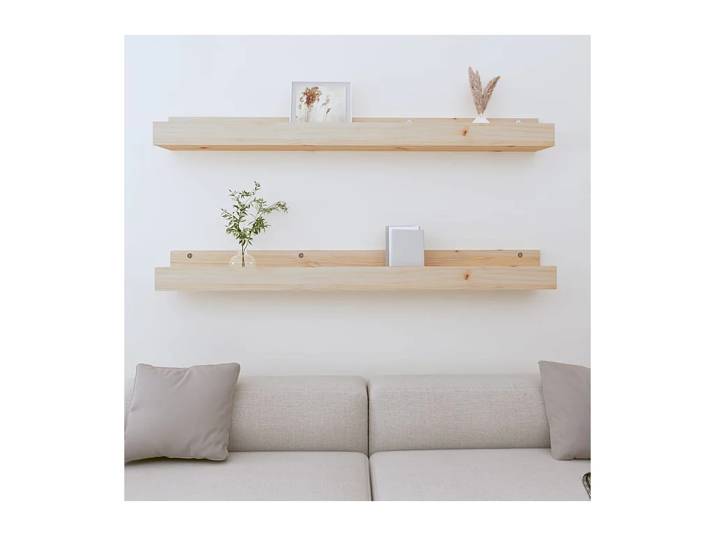 Étagères murales 2 pcs 110x12x9 cm Bois de pin massif
