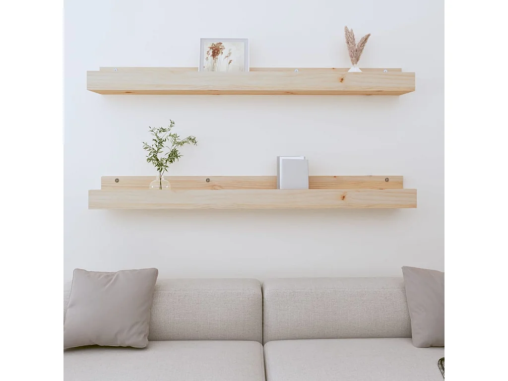 Étagères murales 2 pcs 110x12x9 cm Bois de pin massif