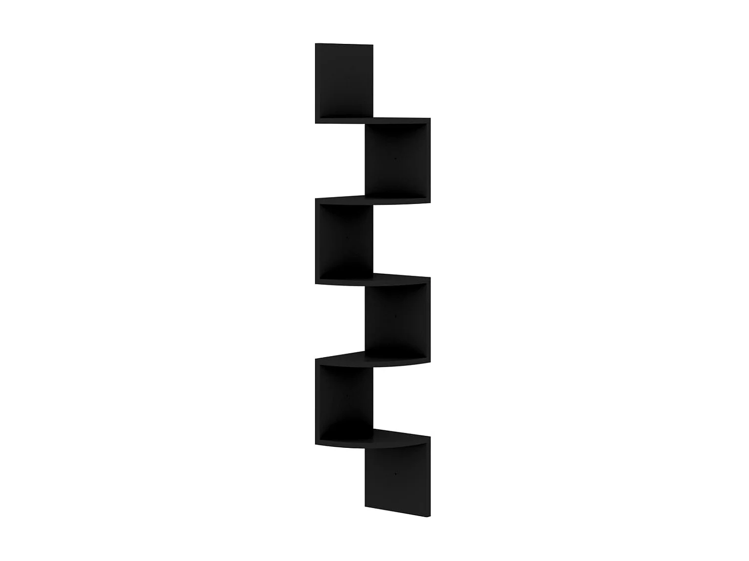 Mensola angolare da parete nera 19x19x123 cm in legno ingegnerizzato