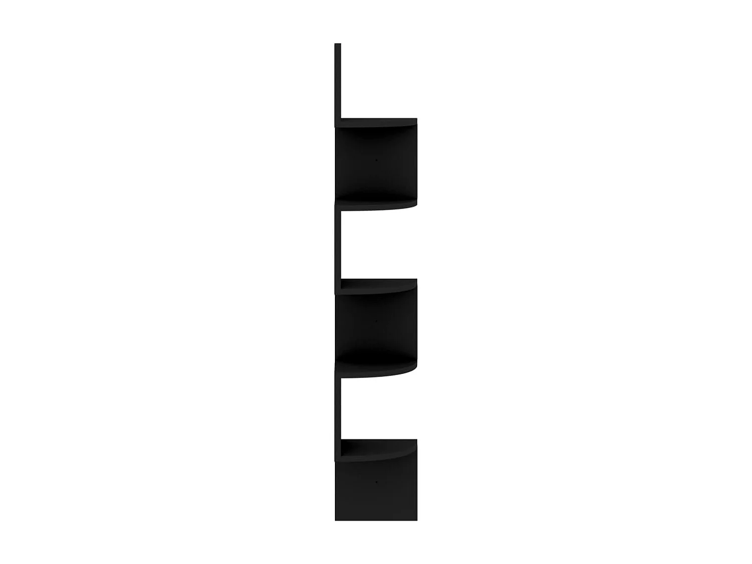 Mensola angolare da parete nera 19x19x123 cm in legno ingegnerizzato