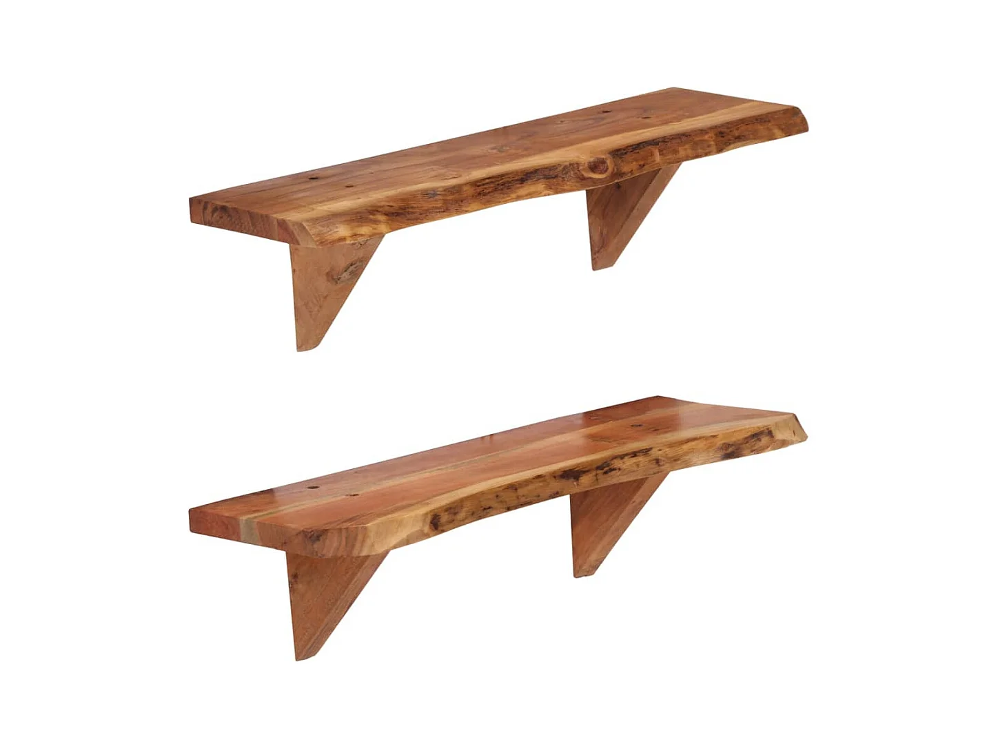 Étagères murales 2 pcs 60x20x18 cm Bois d'acacia massif