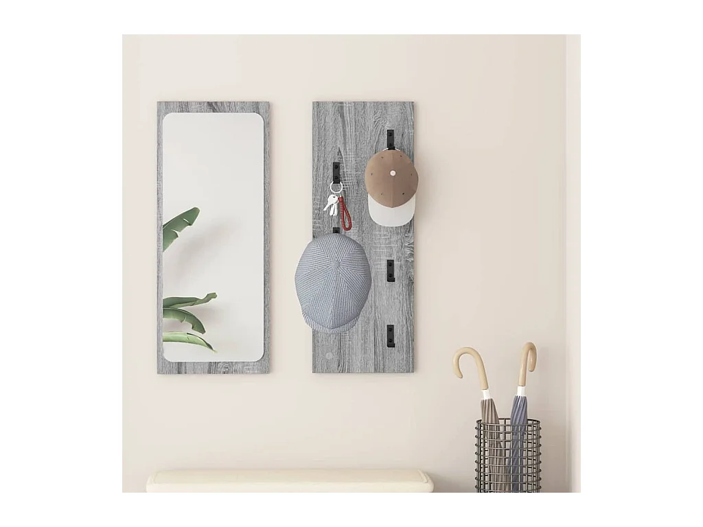 Perchero de pared Sonoma gris 30 x 1,5 x 80 cm