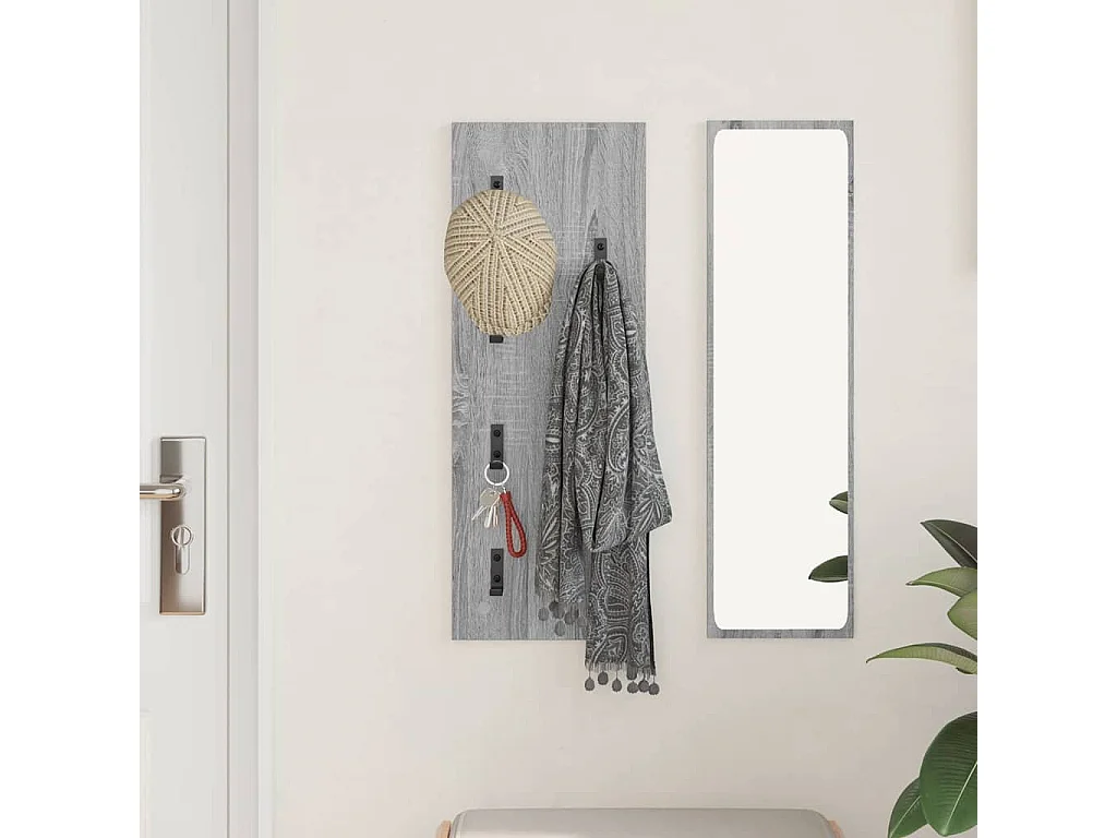 Perchero de pared Sonoma gris 30 x 1,5 x 80 cm