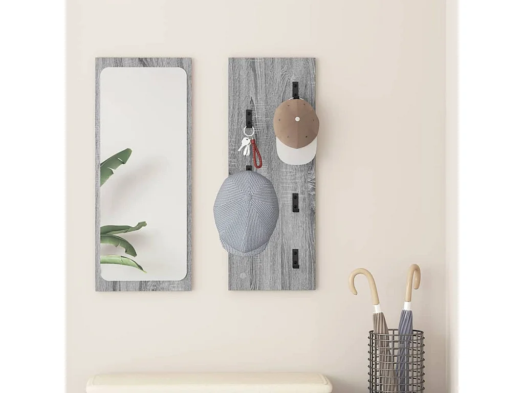 Porte-manteau mural Montage mural Sonoma gris 30 x 1.5 x 80 cm