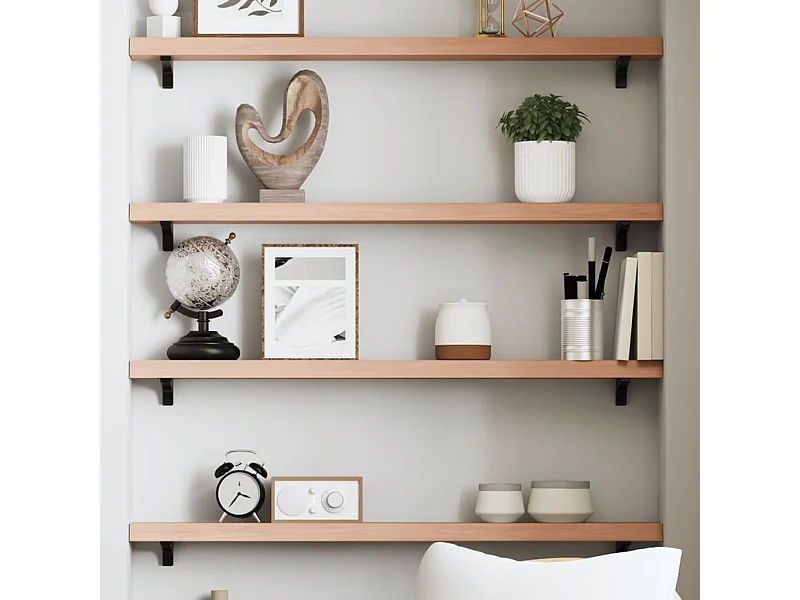 Étagère murale marron clair 80x10x4 cm bois chêne massif traité