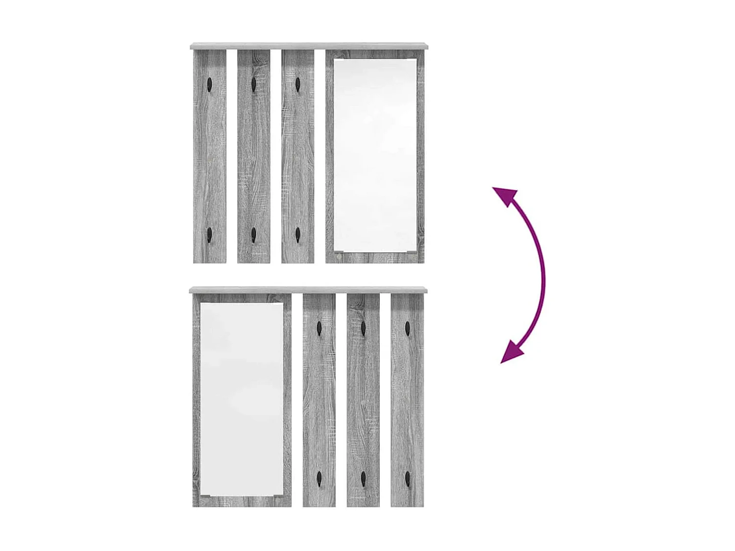 Porte-manteau mural avec étagère Sonoma gris 84 x 10 x 80 cm