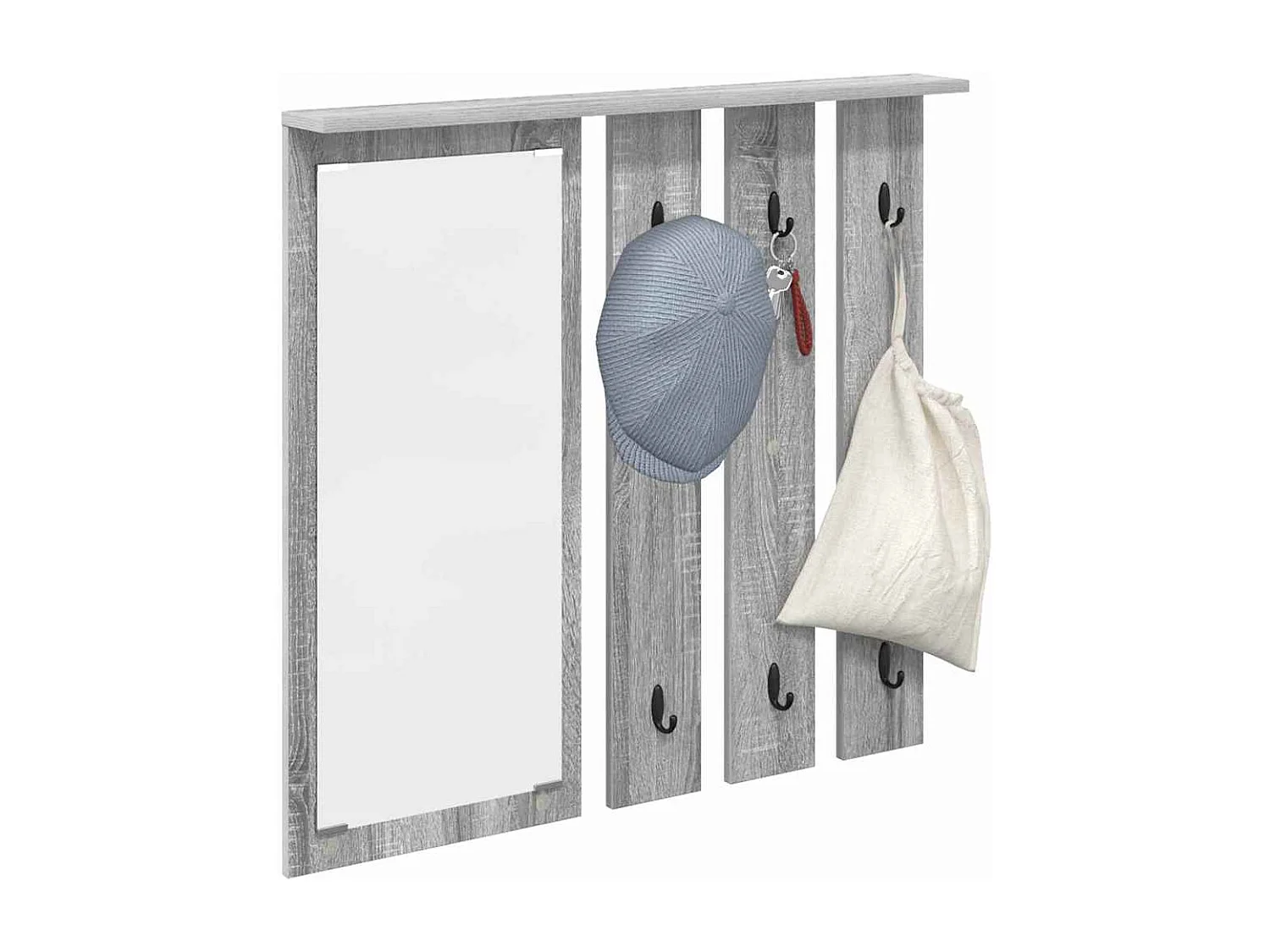 Appendiabiti da parete Sonoma con ripiano, grigio, 84 x 10 x 80 cm