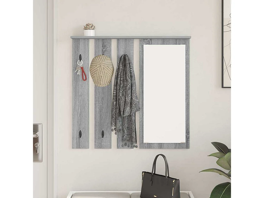 Appendiabiti da parete Sonoma con ripiano, grigio, 84 x 10 x 80 cm