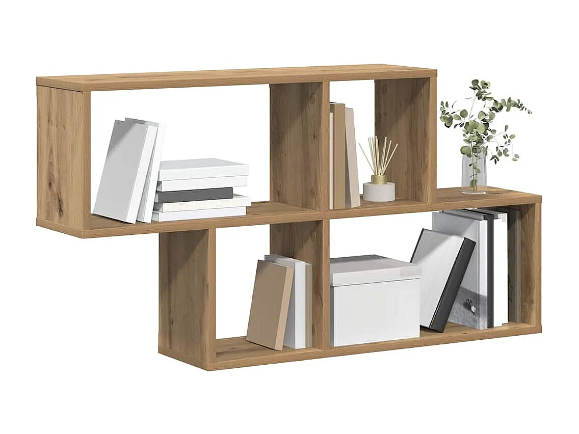 Mensola da parete con ripiano, rovere lavorato a mano, 100 x 20 x 53 cm