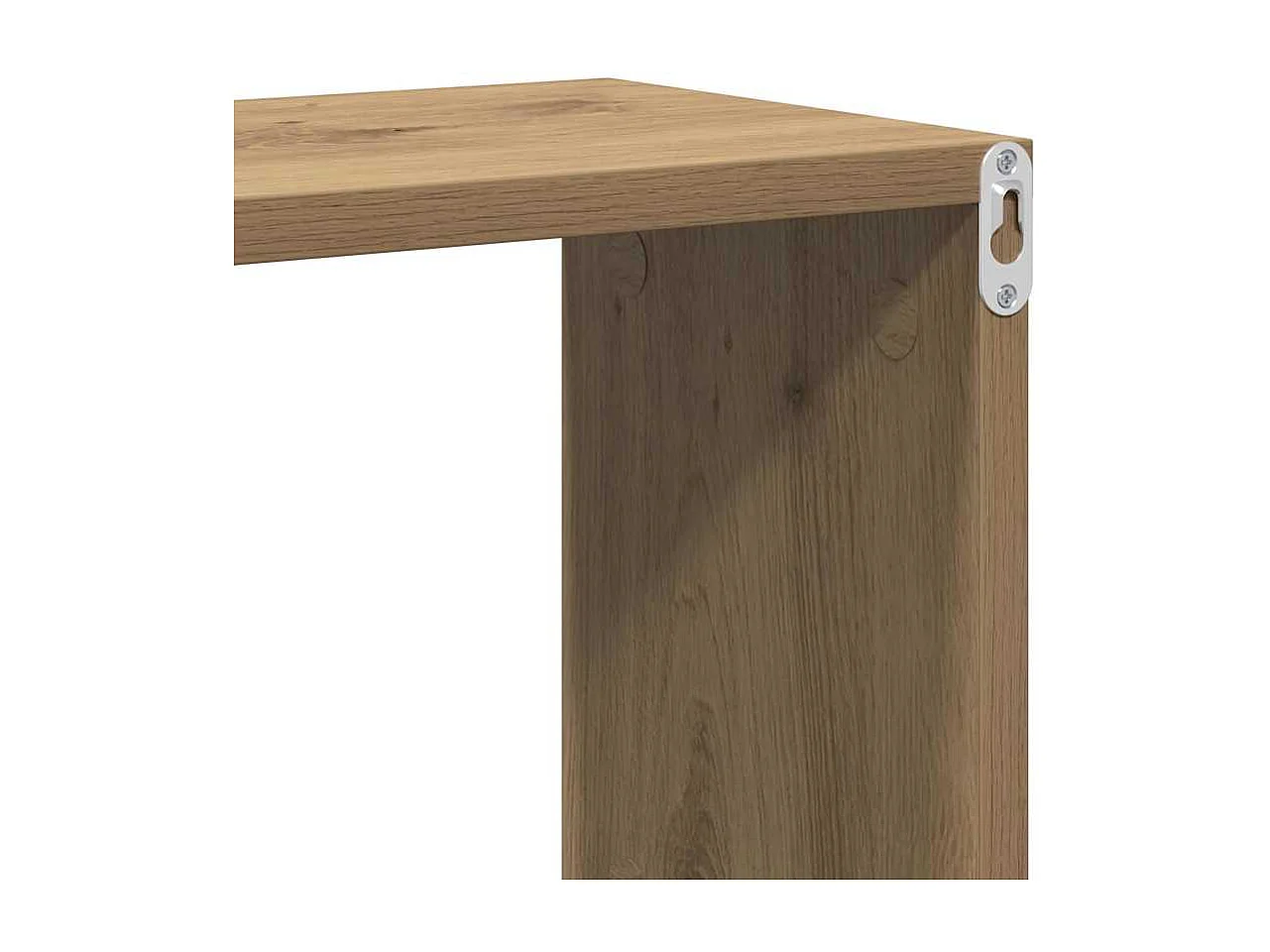 Mensola da parete con ripiano, rovere lavorato a mano, 100 x 20 x 53 cm