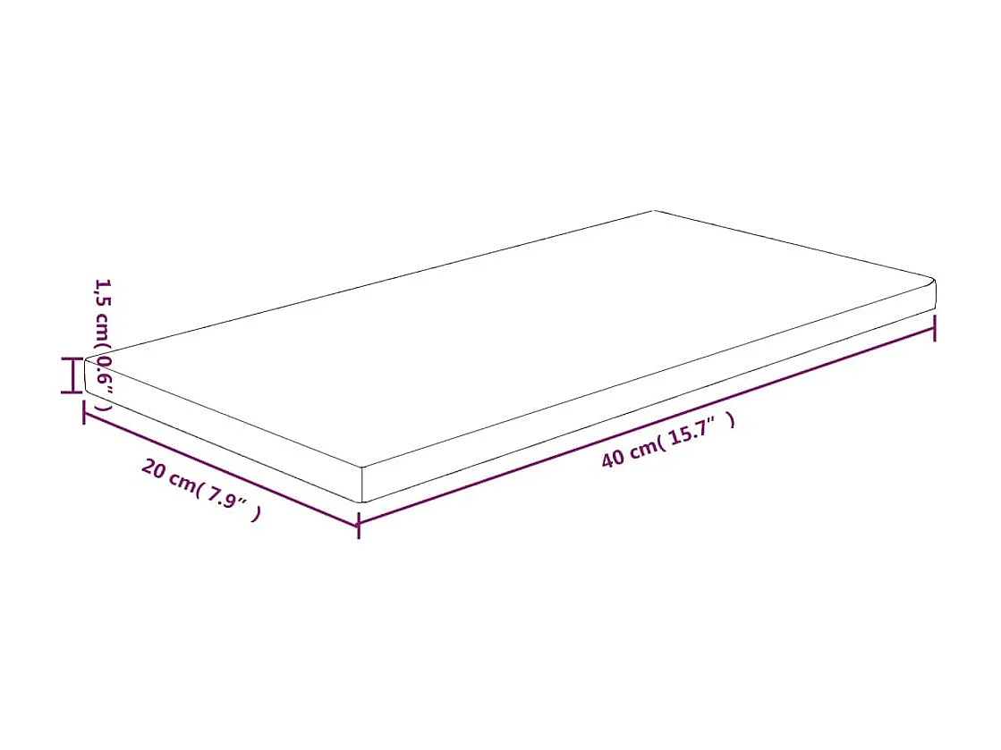Plankpaneel 40x20x1,5 cm Onbehandeld massief eikenhout