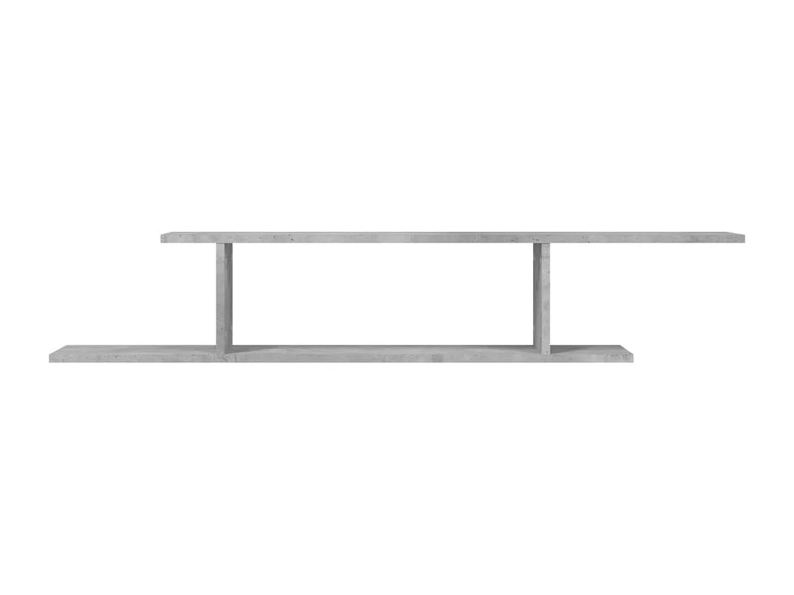 Betongrijs wandmeubel voor tv 125x18x23 cm, vervaardigd uit bewerkt hout