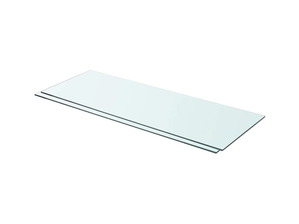 Panneaux d'étagère 2 pcs Verre Transparent 80 x 30 cm