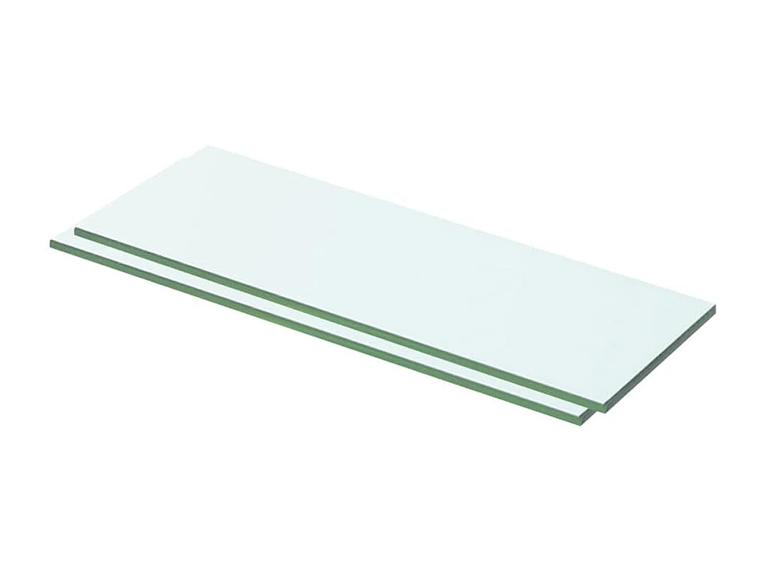 Panneaux d'étagère 2 pcs Verre Transparent 50 x 12 cm
