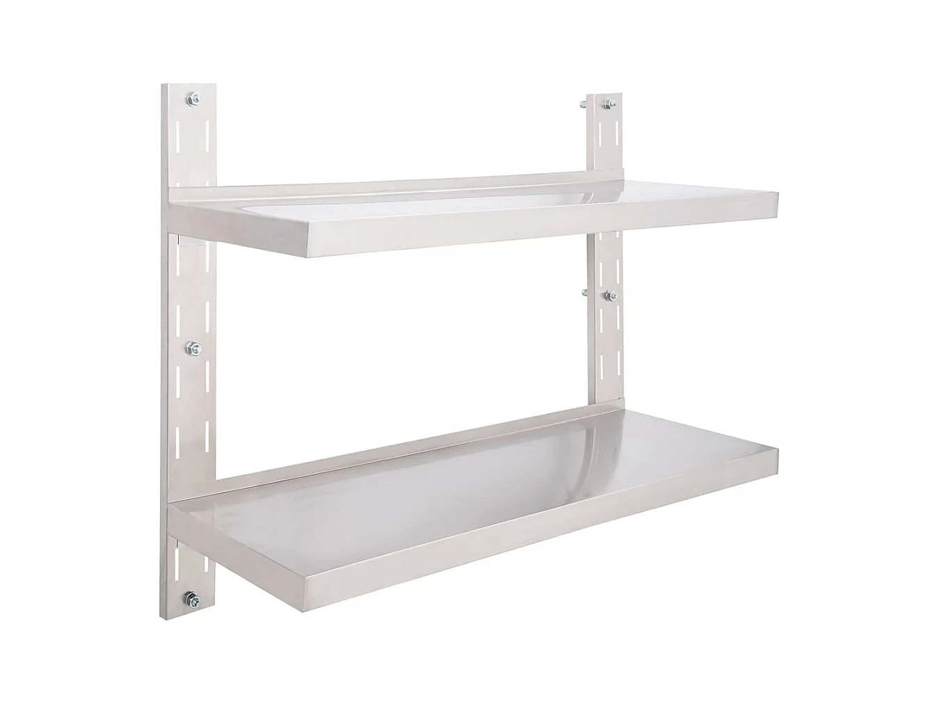 Estante de pared de 2 niveles Acero inoxidable 100x30 cm
