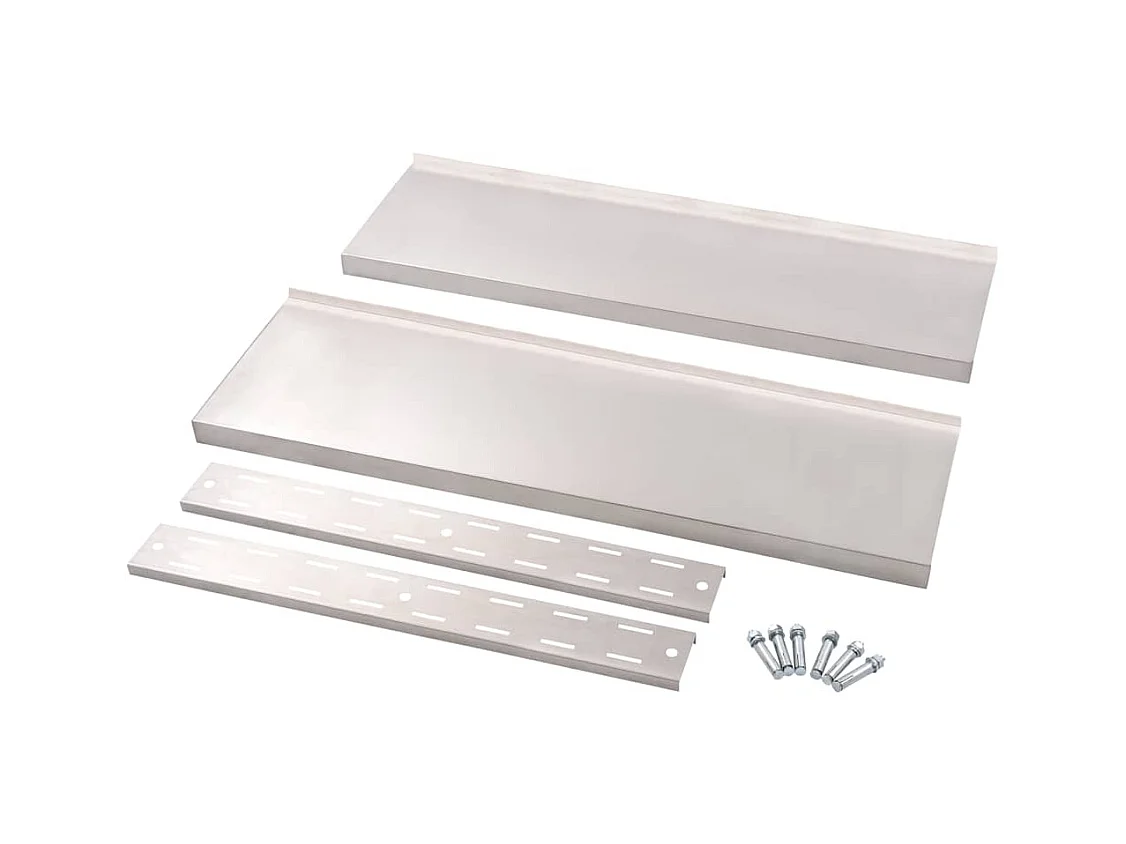 Estante de pared de 2 niveles Acero inoxidable 100x30 cm