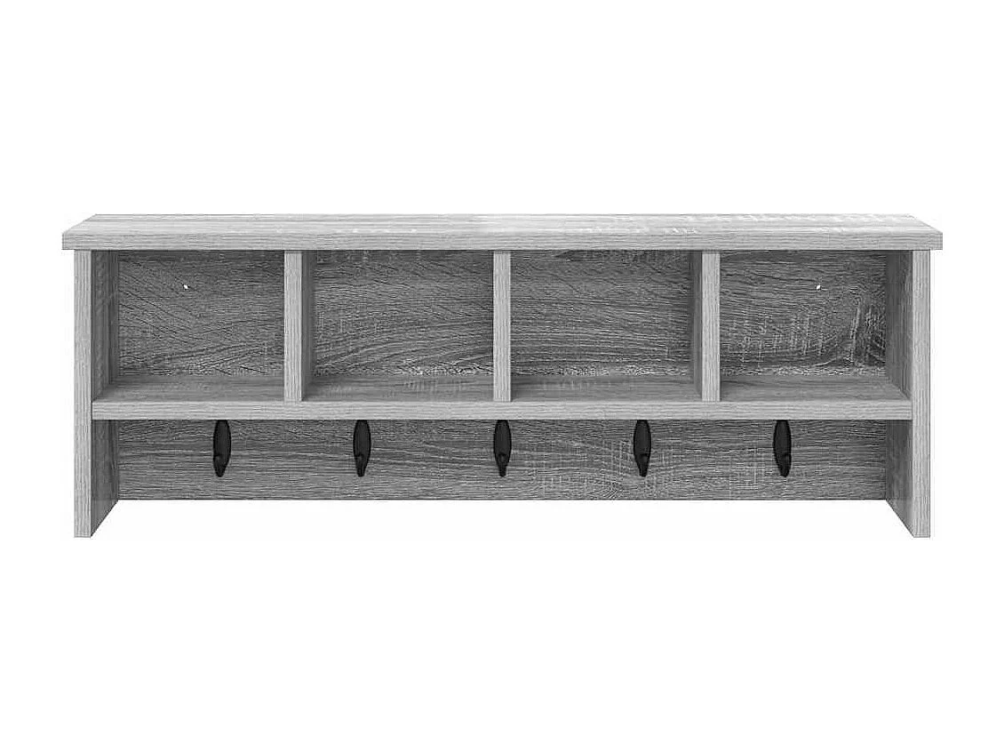 Perchero de pared con estante Sonoma, gris, 75 x 16 x 26 cm