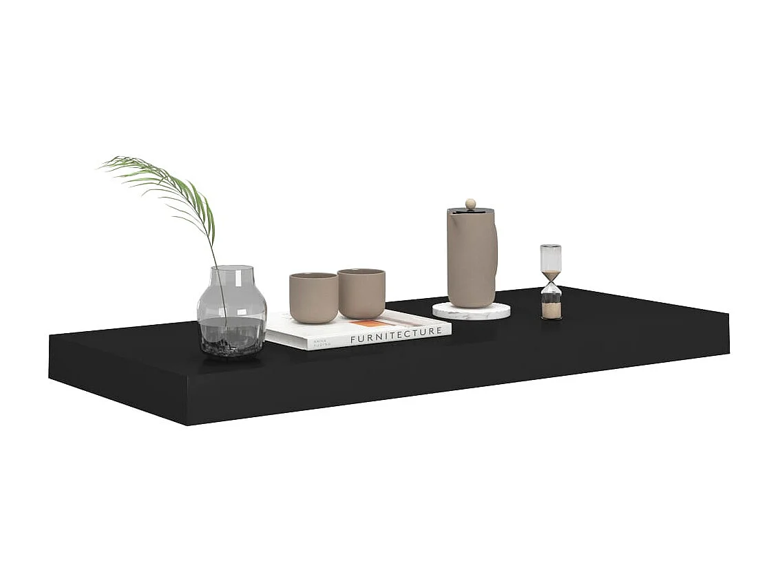 Étagère murale flottante Noir 60x23,5x3,8 cm MDF