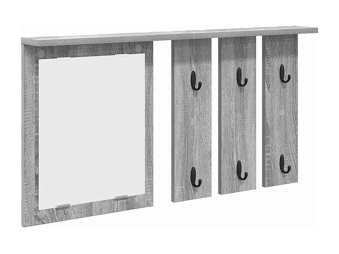 Appendiabiti da parete Sonoma con ripiano, grigio, 85 x 10 x 45 cm