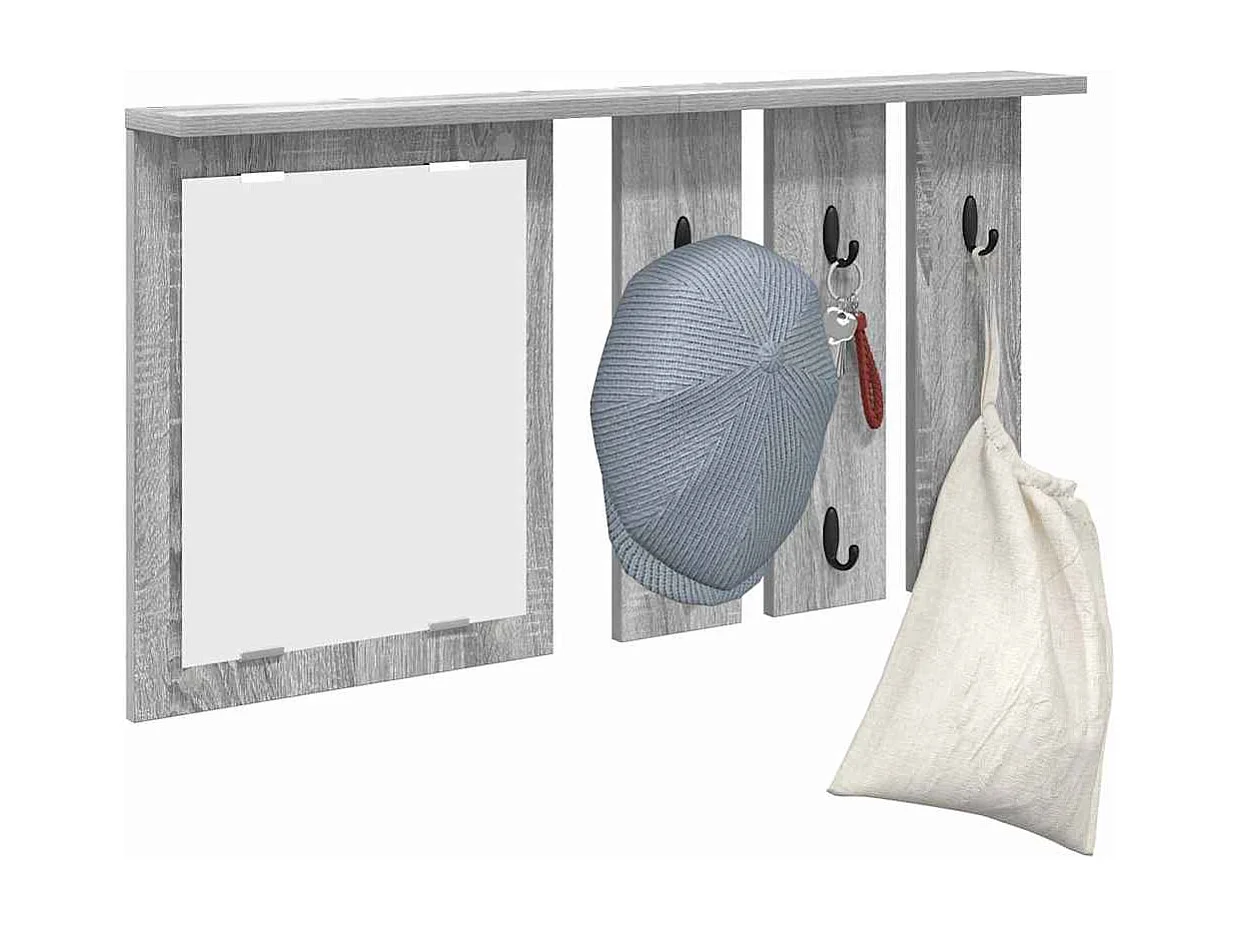 Appendiabiti da parete Sonoma con ripiano, grigio, 85 x 10 x 45 cm