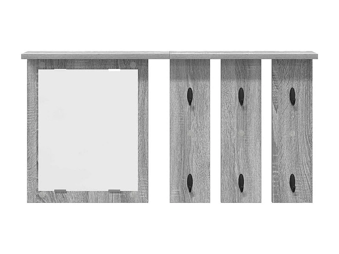 Appendiabiti da parete Sonoma con ripiano, grigio, 85 x 10 x 45 cm