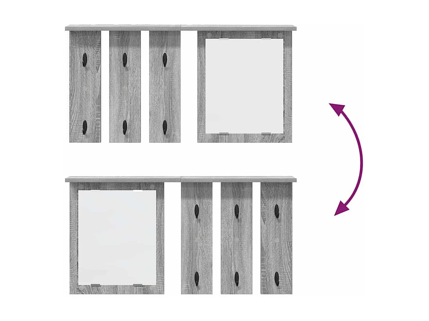 Perchero de pared con estante Sonoma, gris, 85 x 10 x 45 cm