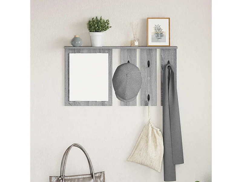 Appendiabiti da parete Sonoma con ripiano, grigio, 85 x 10 x 45 cm
