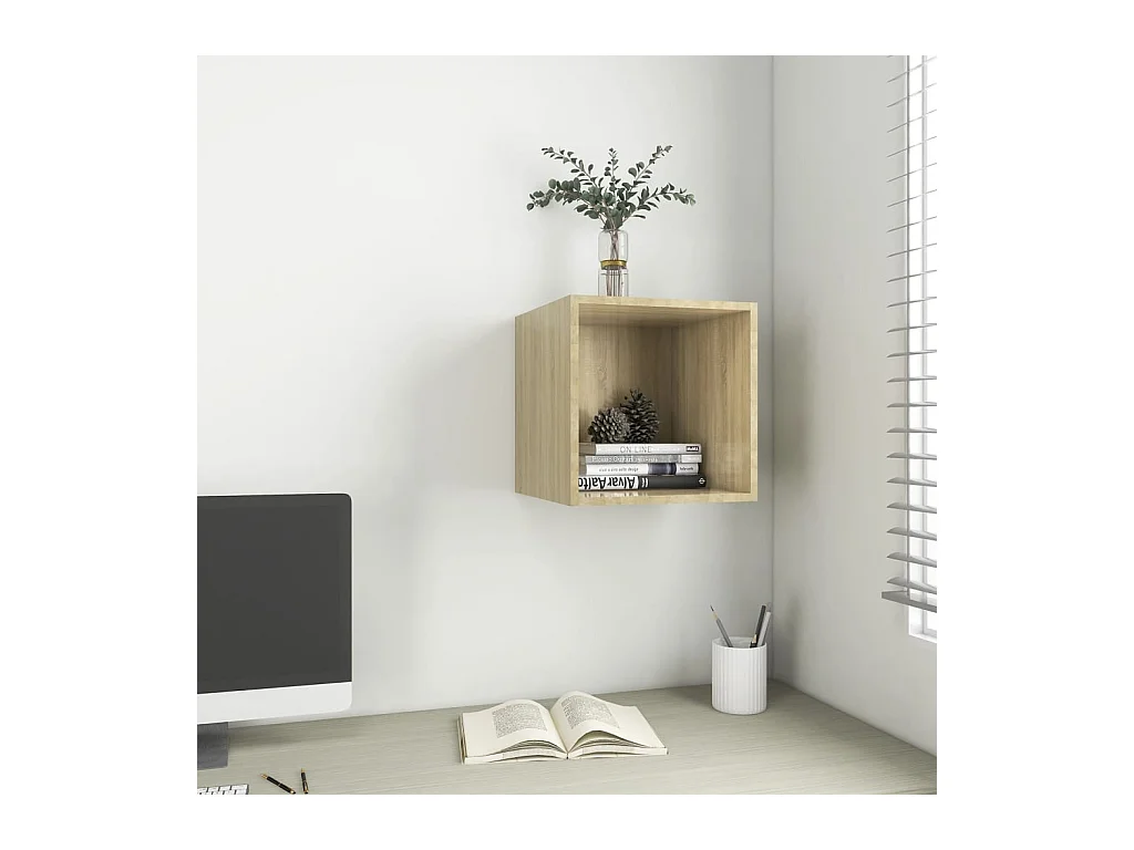 Armario de pared de roble Sonoma de 37 x 37 x 37 cm, madera de ingeniería