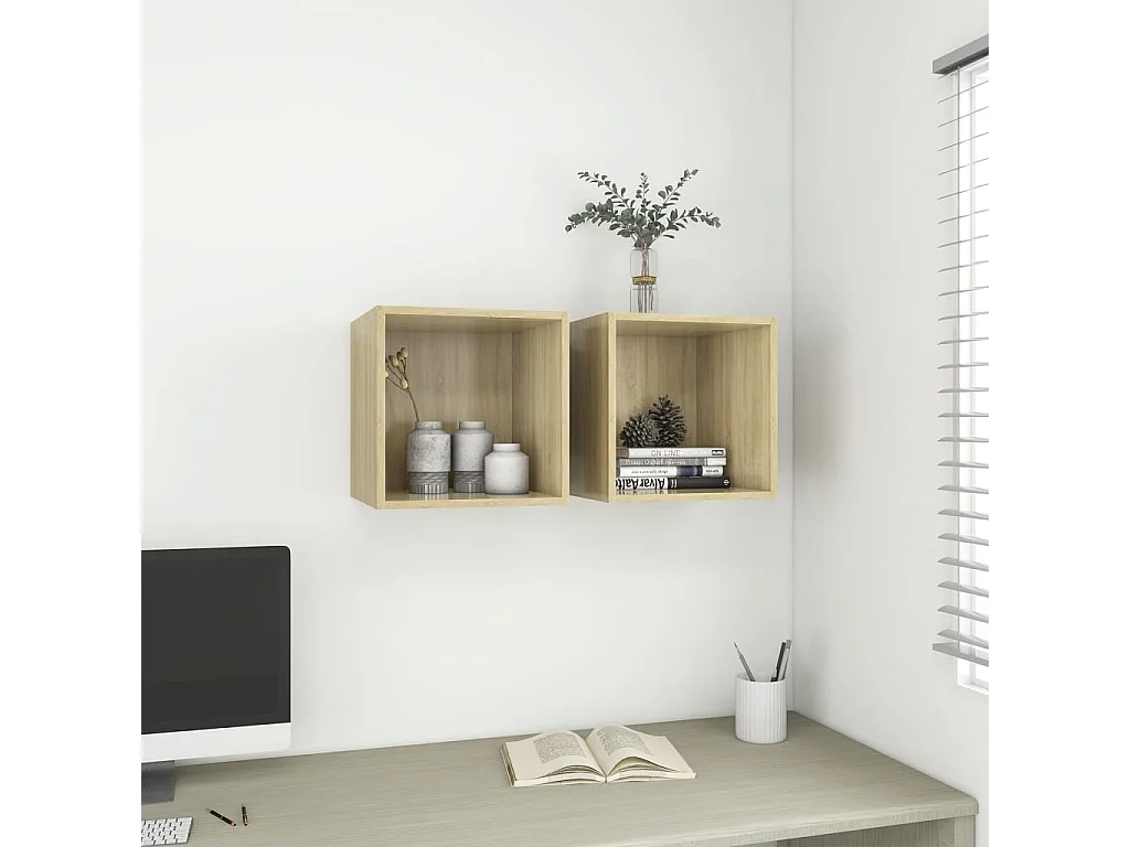 Armario de pared de roble Sonoma de 37 x 37 x 37 cm, madera de ingeniería