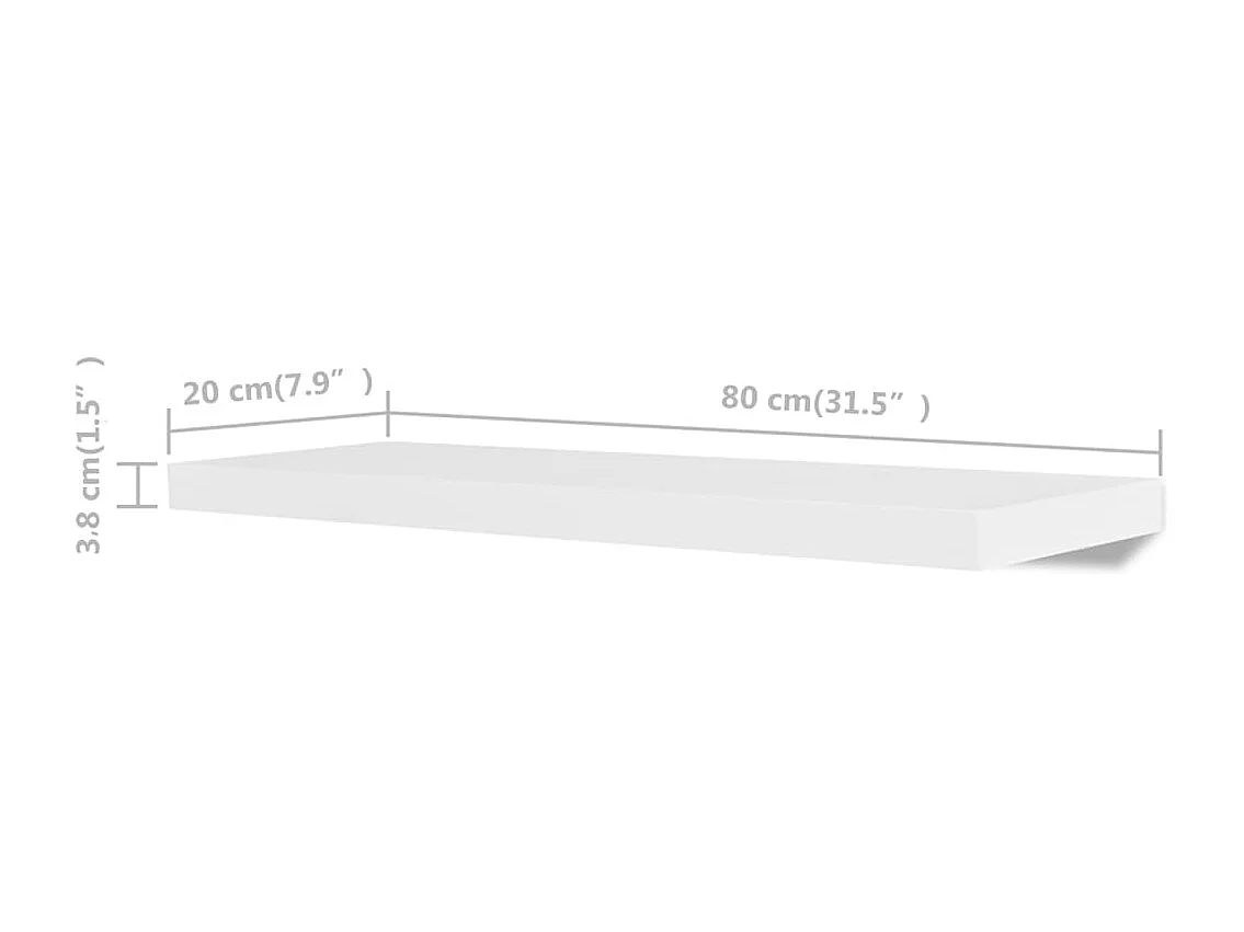 Estantes de pared 4 piezas Blanco 80 cm