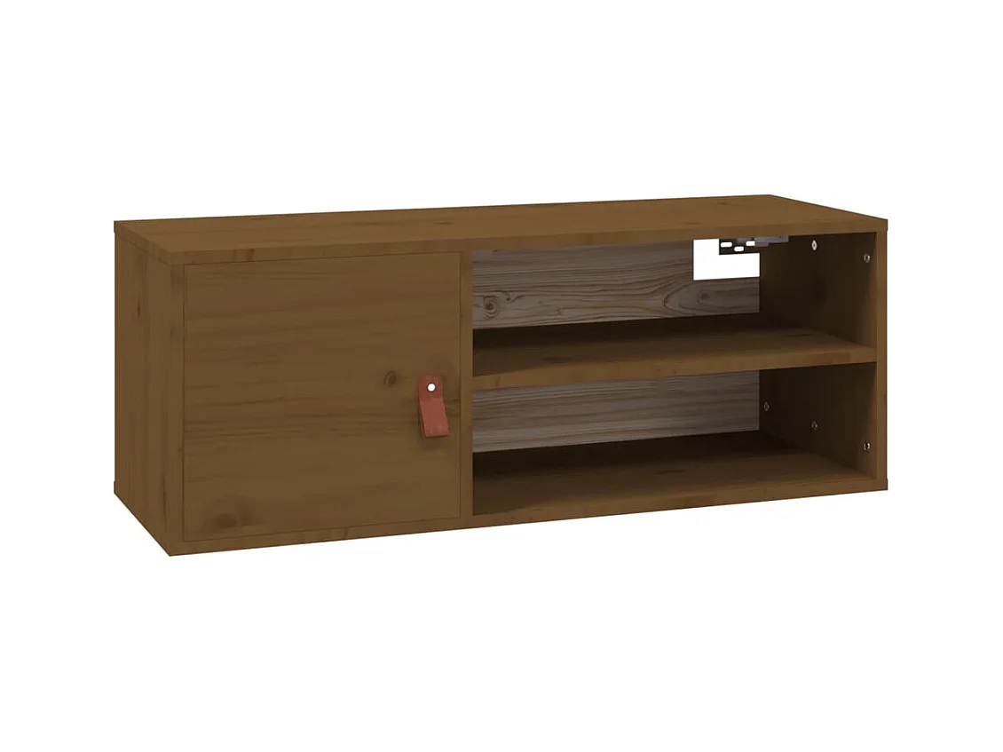 Armario de pared marrón miel 80x30x30 cm Madera maciza de pino