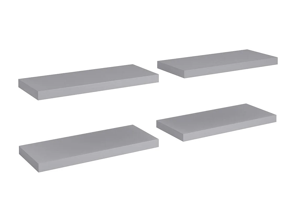 Étagères murales flottantes 4 pcs Gris 60x23,5x3,8 cm MDF