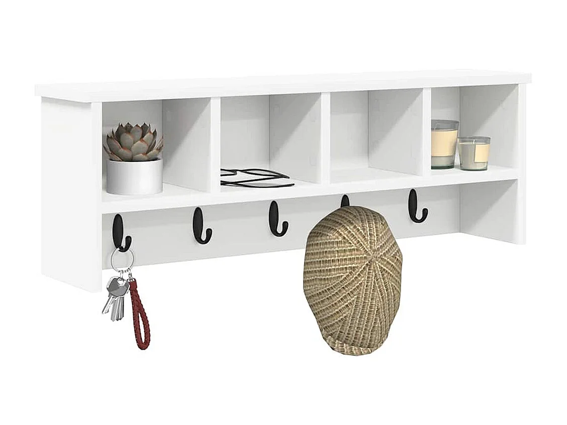 Porte-manteau mural Blanc 75 x 16 x 26 cm Bois d'ingénierie