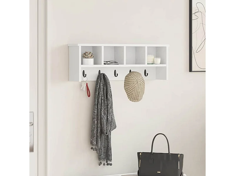 Perchero de pared Blanco 75 x 16 x 26 cm Madera de ingeniería