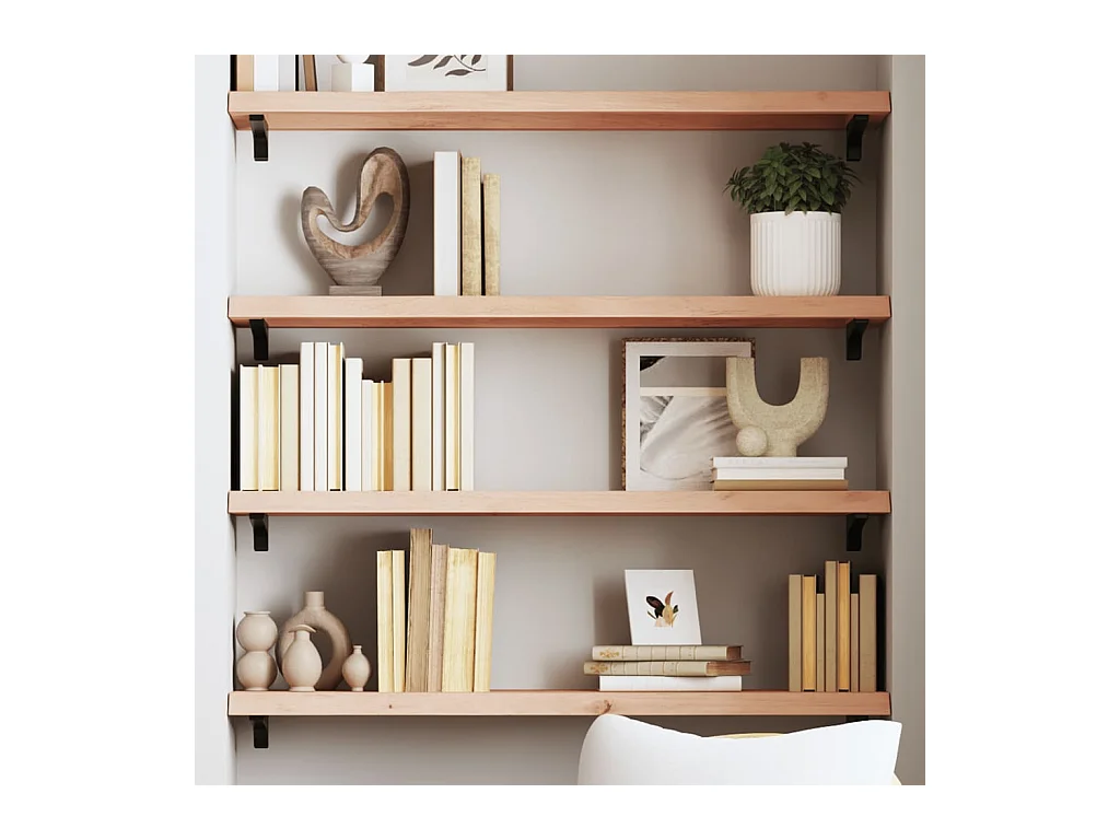 Estante de pared 80x30x(2-4) cm madera maciza de roble sin tratar