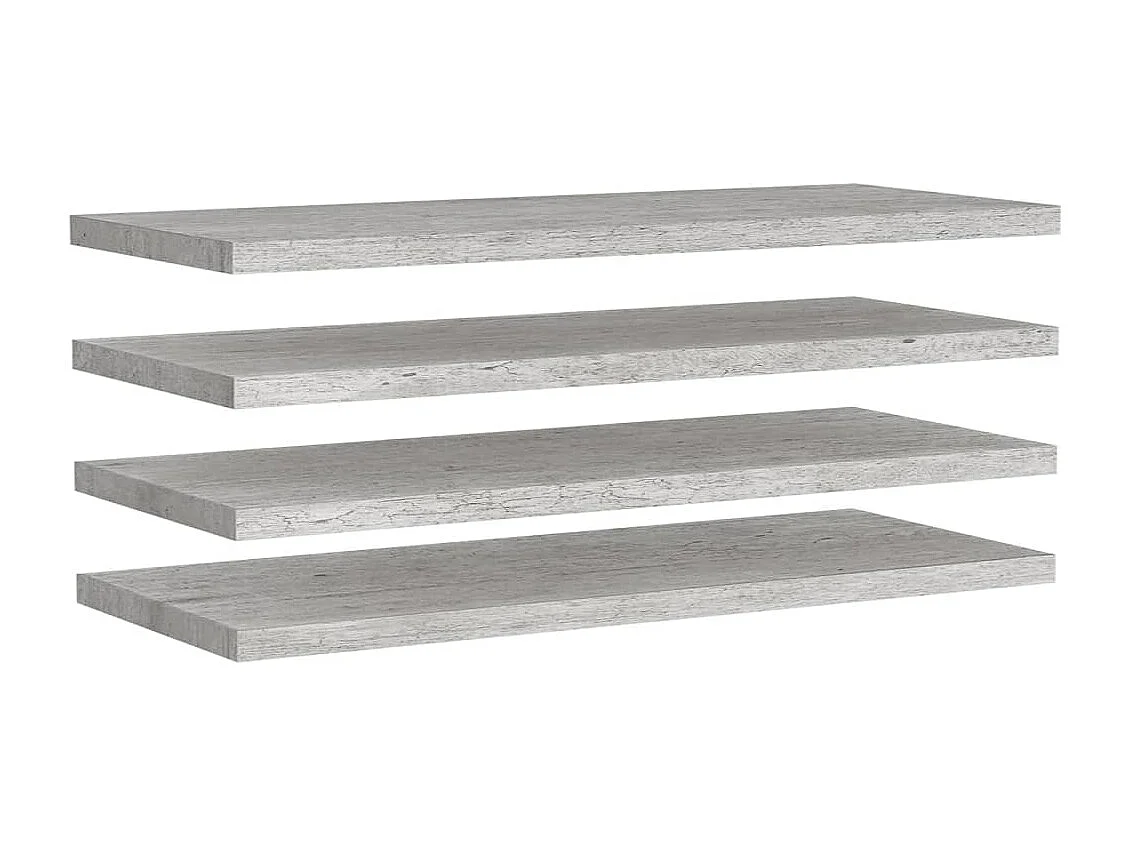 Étagères murales flottantes 4 pcs Gris béton 90x23,5x3,8cm MDF