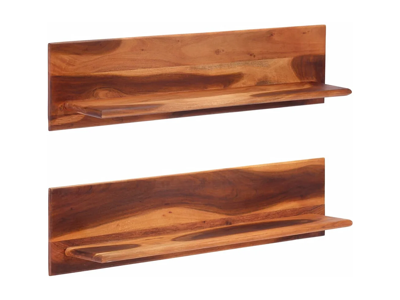 Estantes de pared 2 uds 112x20x26 cm madera maciza de acacia
