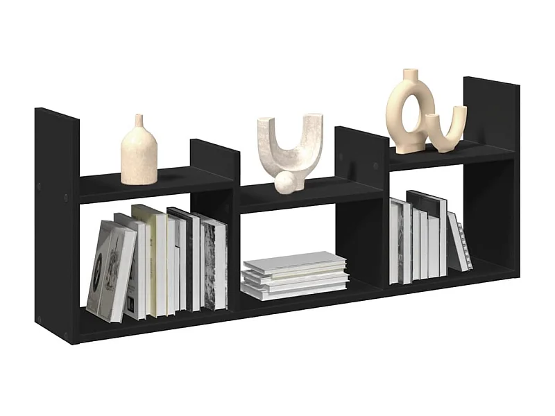 Wandkast 100x18x40 cm zwart bewerkt hout